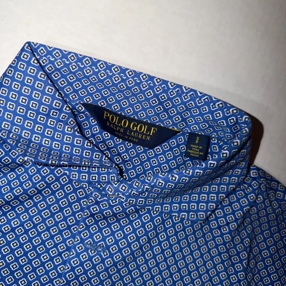 Ralph Lauren Blue Patterned Polo Shirt - Picture 3 of 4